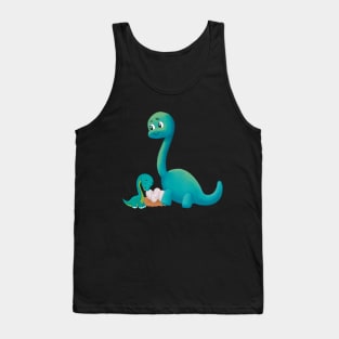 Dinosaur Mom with Baby and Dino Eggs Tank Top